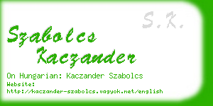 szabolcs kaczander business card
